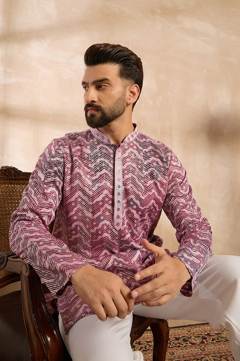 Maroon Silk Blend Solid Embroidered Straight Kurta MKU1729