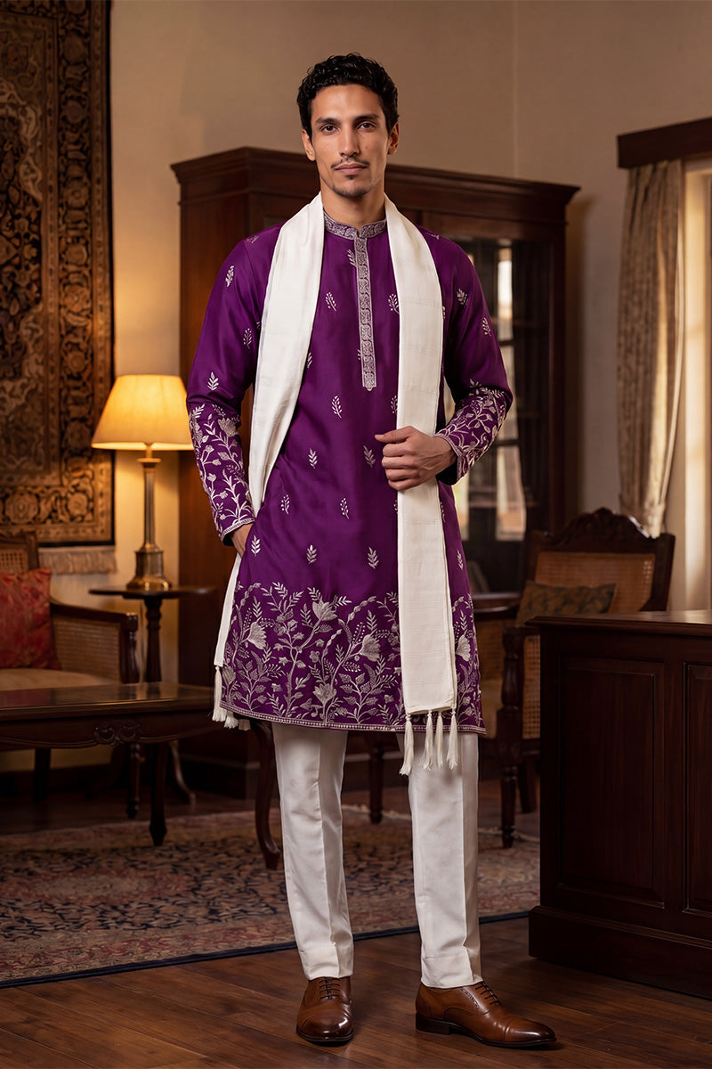 ethnic-bay-men-purple-silk-blend-solid-embroidered-straight-kurta-with-dupatta-mkud1944