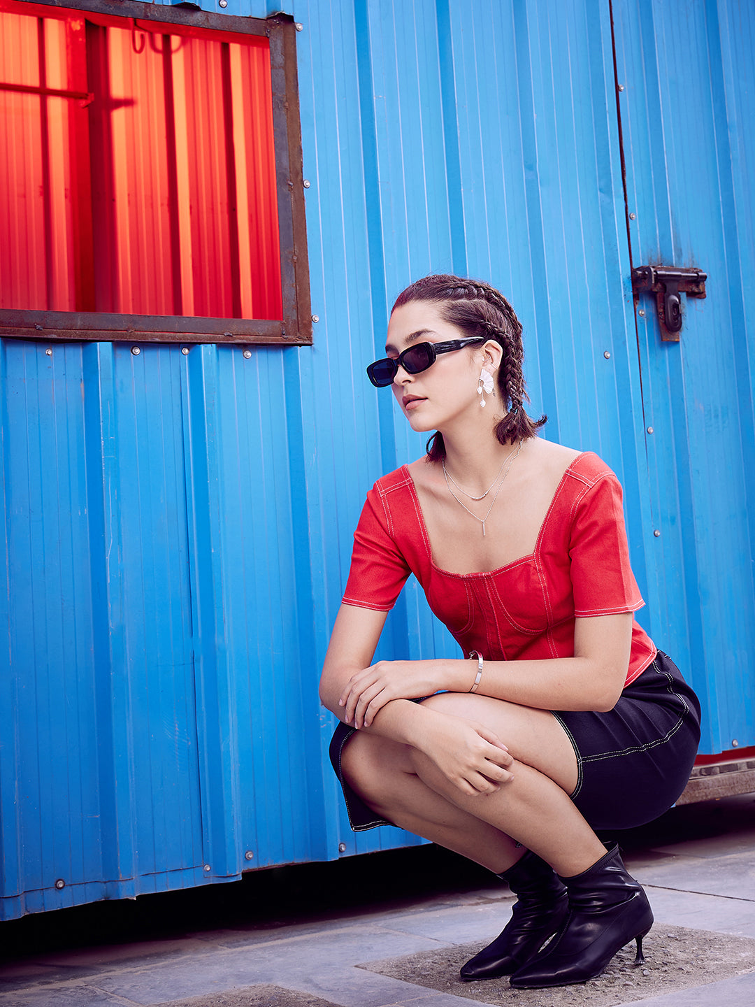 athena a line asymmetric skirt