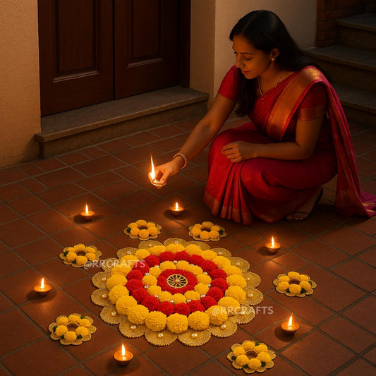 Flower Rangoli Set for Diwali - Set of 7 Pcs