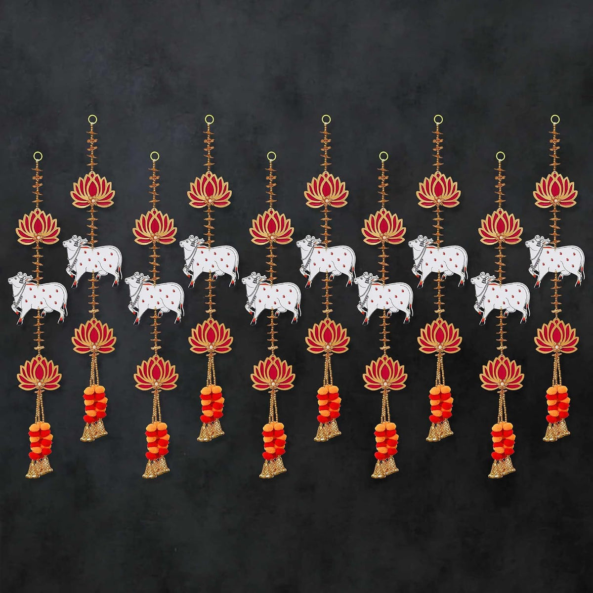 Lotus Cow Flowers Decorative Wall Hangings for Diwali Decoration (Pack of 10)