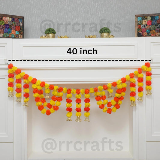 Indian Handmade Artificial Marigold Toran Flowers for Decoration