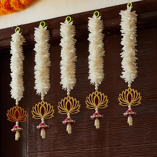 Mogra & Lotus Door Hangings Diwali Decoration (Set of 5)