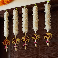 Mogra & Lotus Door Hangings Diwali Decoration (Set of 5)