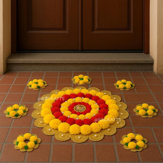 Flower Rangoli Set for Diwali - Set of 7 Pcs