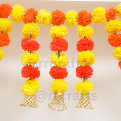 Indian Handmade Artificial Marigold Toran Flowers for Decoration