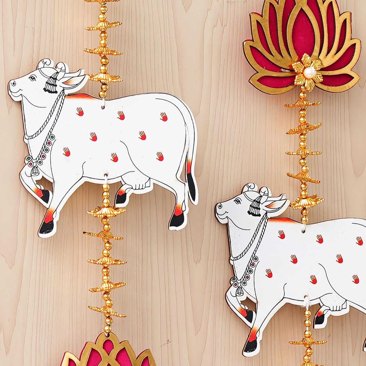Lotus Cow Flowers Decorative Wall Hangings for Diwali Decoration (Pack of 10)