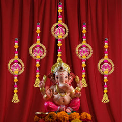 Lotus Hanging Floral Wall Hangings, 6 Pcs 16 INCH