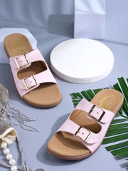 حذاء مسطح أنيق باللون الوردي من Shoetopia للنساء