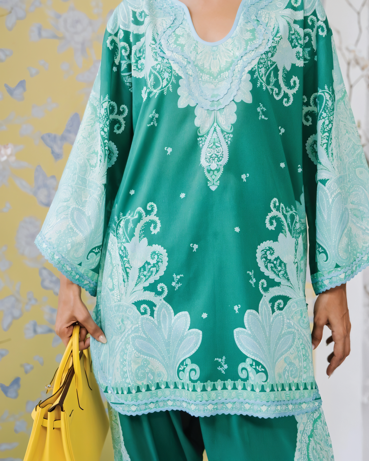 Women's Premium Cotton Blend + Lace Work Co-Ords