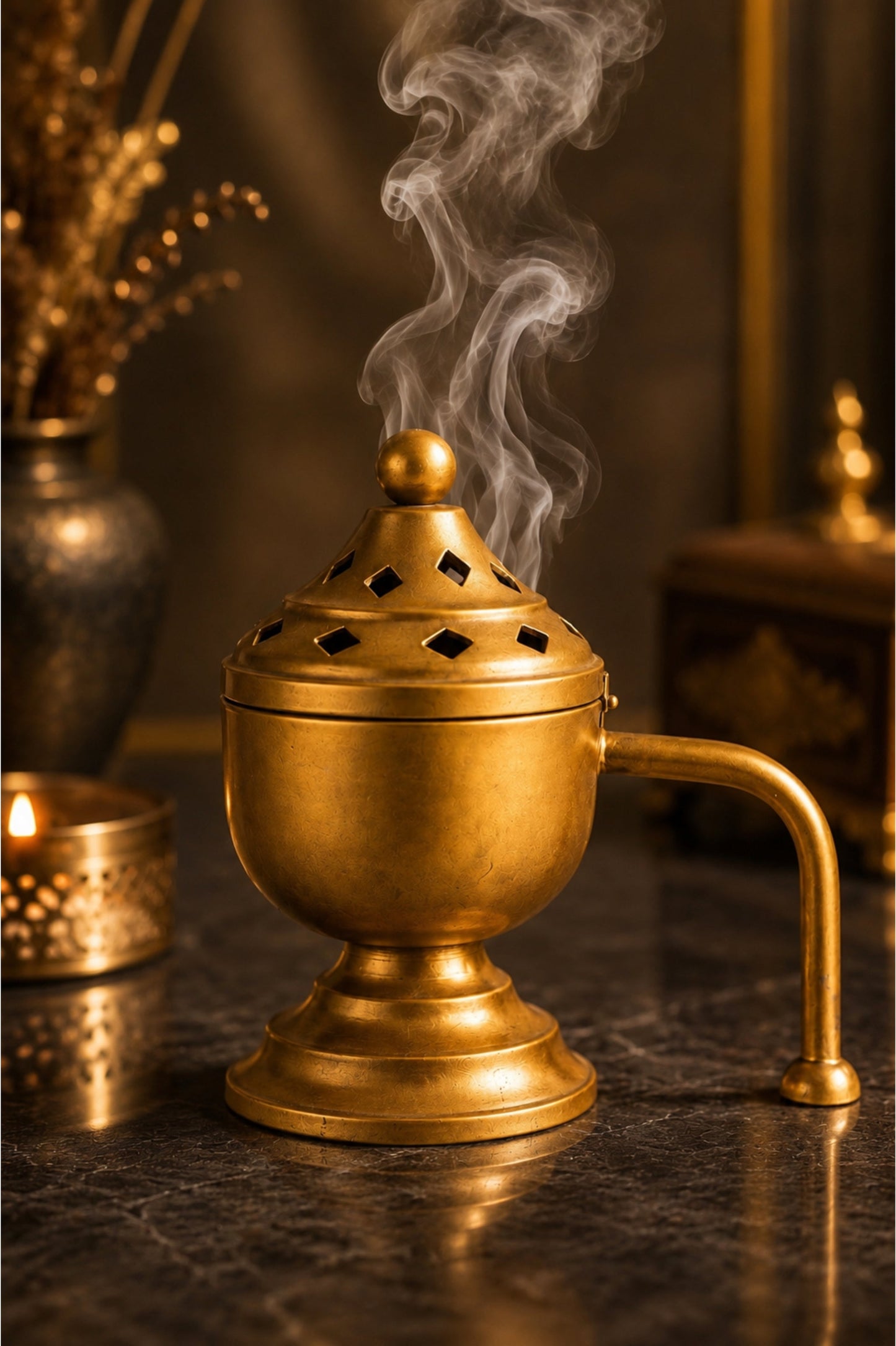 metal dhoop dani with lid for pooja loban sambrani burning covered incense burner for home temple havan meditation traditional vastu decor festive gift item copy