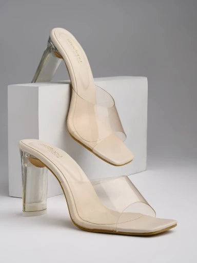 Shoetopia - Women & Girls Cream Block Heels (Copy)