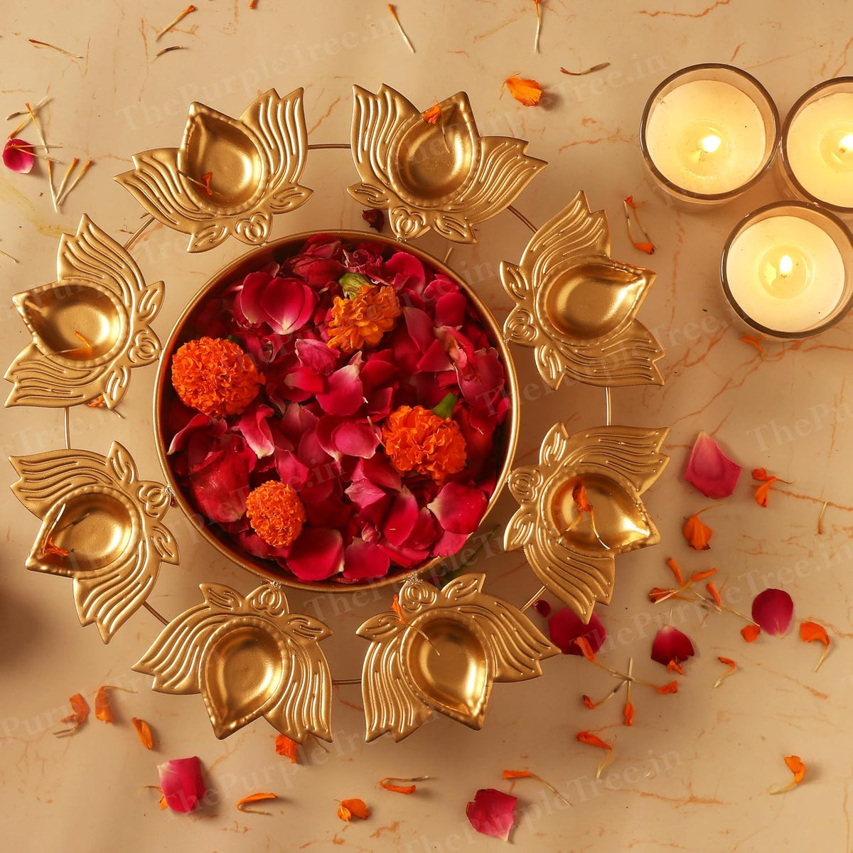Handcrafted Diya Urli Bowl for Diwali / Traditional Home Decor, Gift (Pack of 1)