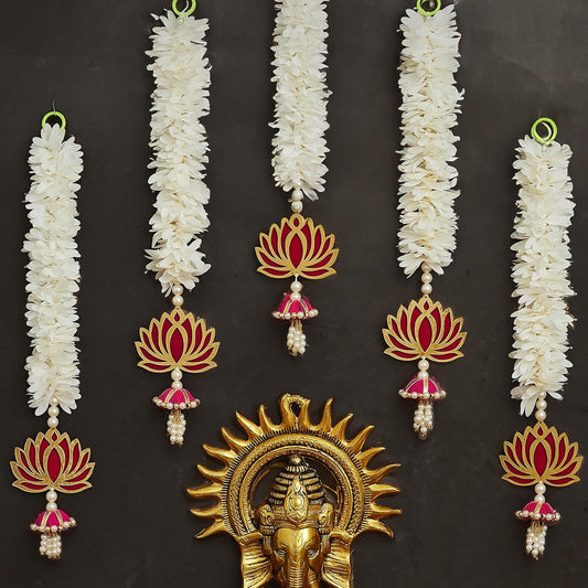 Mogra & Lotus Door Hangings Diwali Decoration (Set of 5)