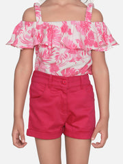 Girls Pink Cotton Top and Shorts Set