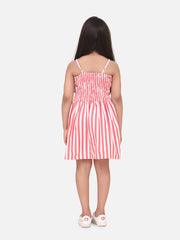Girls Cotton Blend Yellow Stripe Dress