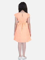 Girls Pink Check Side Slit Dress