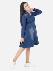 Girls Denim Long Sleeve Dress