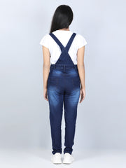 Girls Navy Denim Dungaree with Front Buttons ( T Shirt not provided)