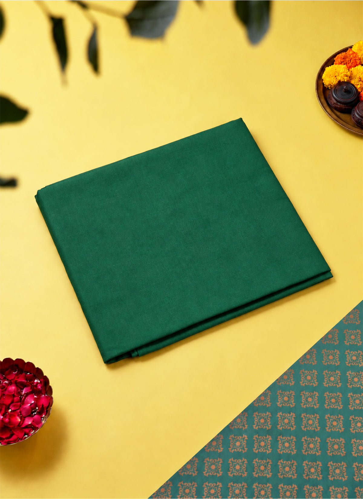 Pooja Cloth Pure Cotton GREEN 1. 25 Yard