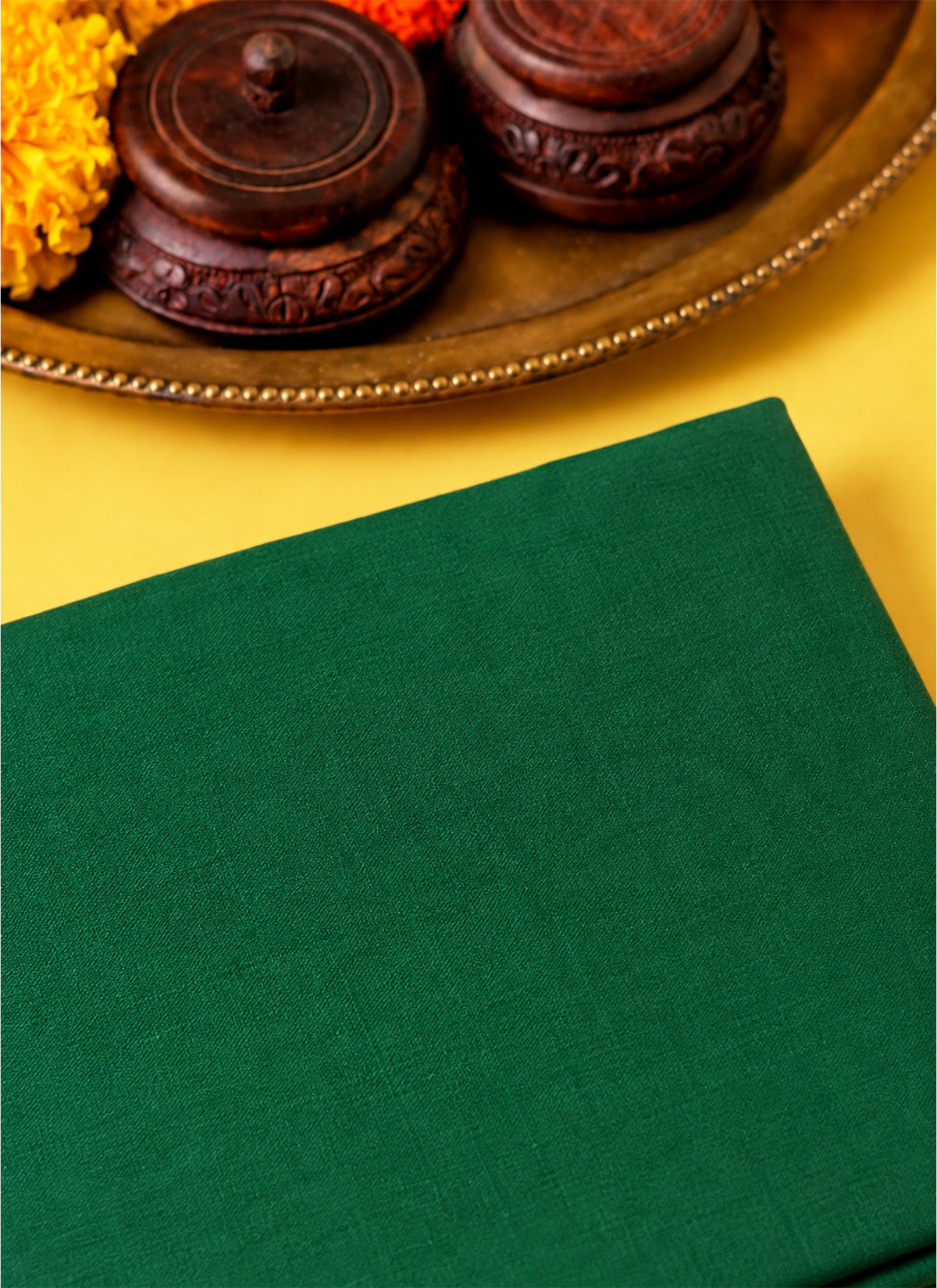 Pooja Cloth Pure Cotton GREEN 1. 25 Yard