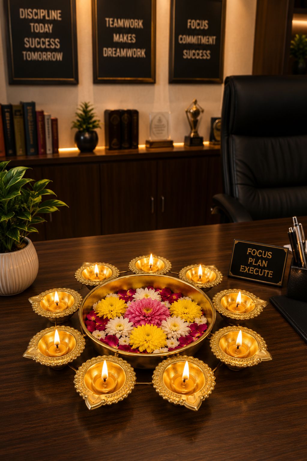 premium iron urli with 8 diya holders decorative metal floating flower bowl for water candles rangoli traditional urli for diwali pooja wedding festivals home decoration