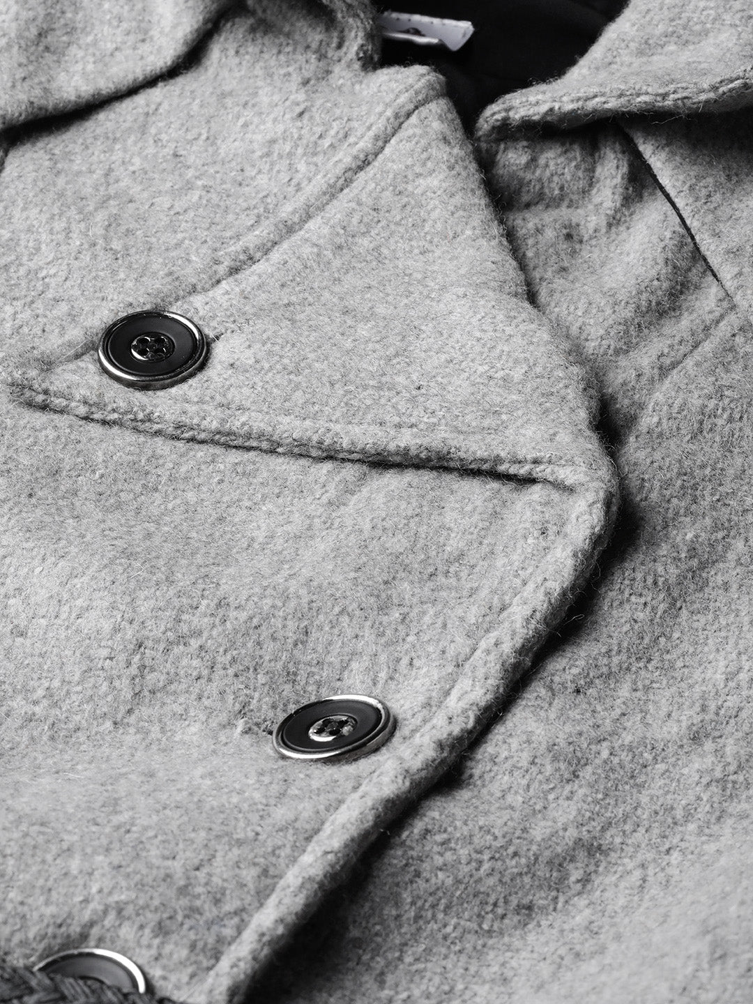 athena women grey melange solid trench coat