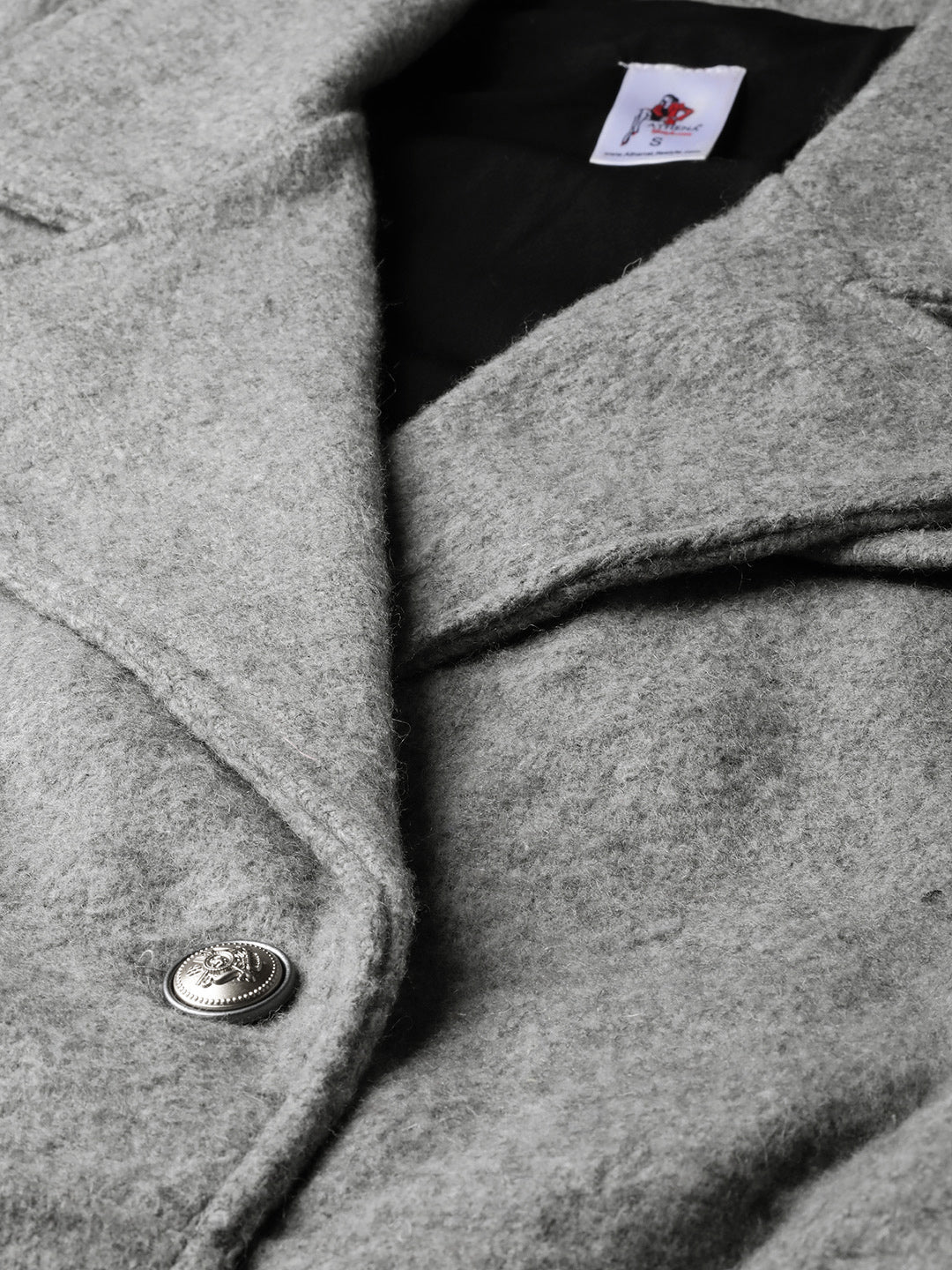 athena women grey melange solid overcoat 1