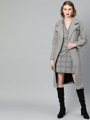 athena women grey melange solid overcoat 1