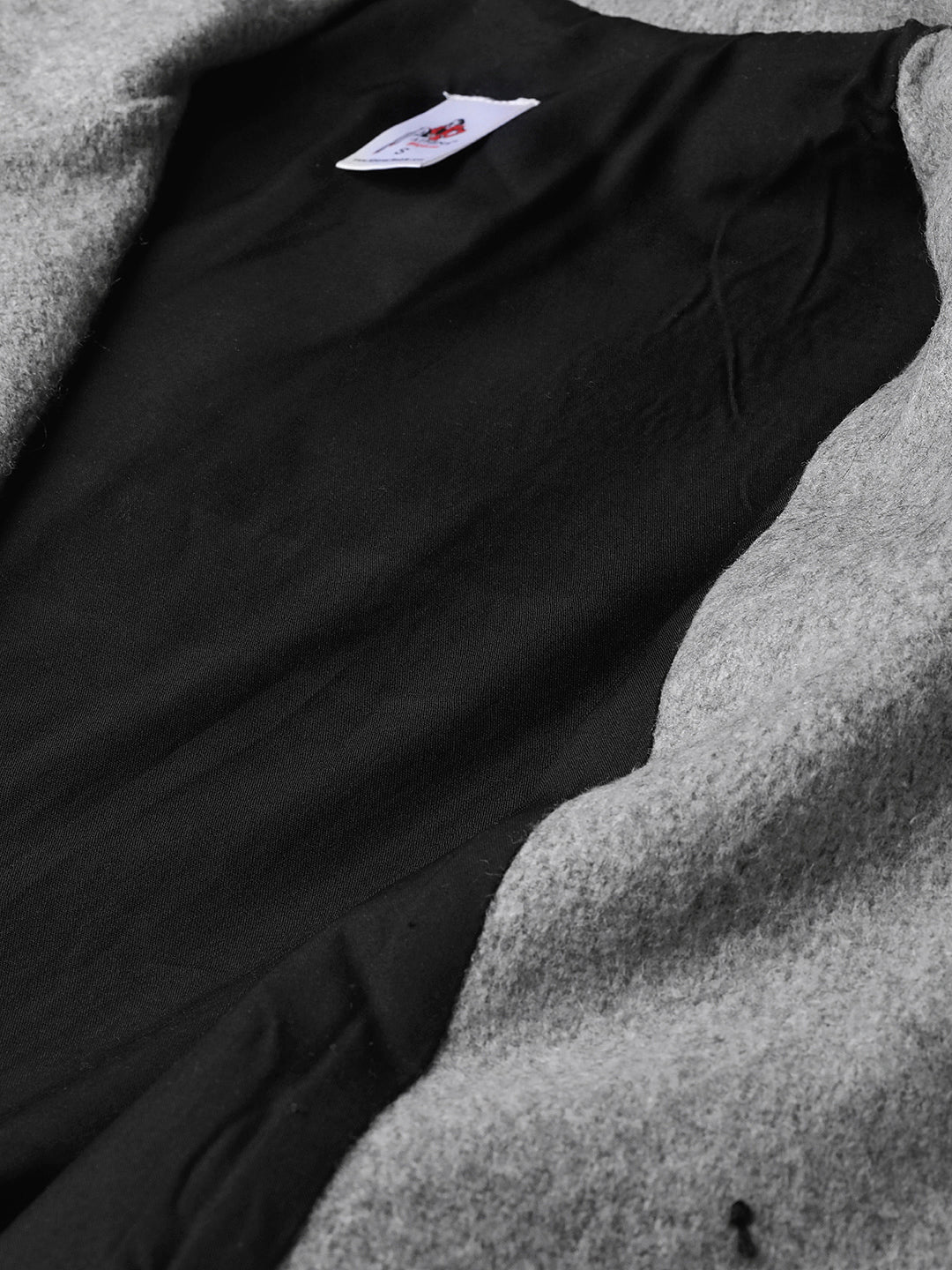 athena women grey melange solid overcoat 1