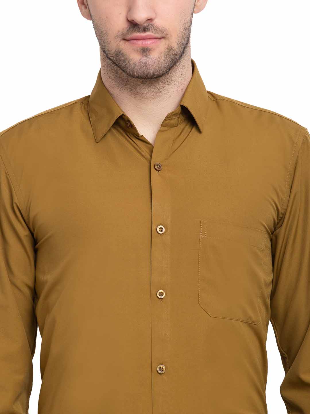 Jainish Men Mustard Solid Formal Shirt