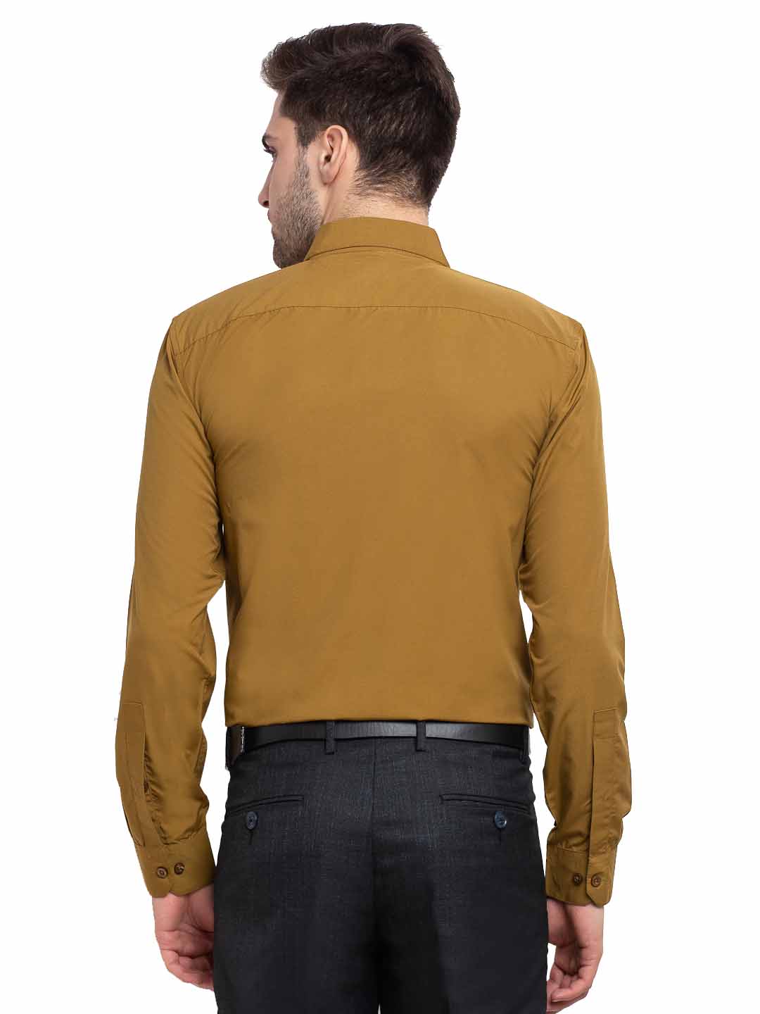Jainish Men Mustard Solid Formal Shirt