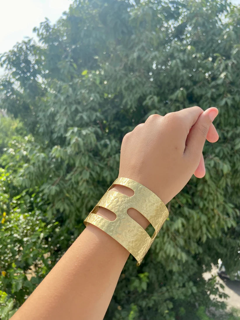 Golden Brass Amari Cuff Bracelet