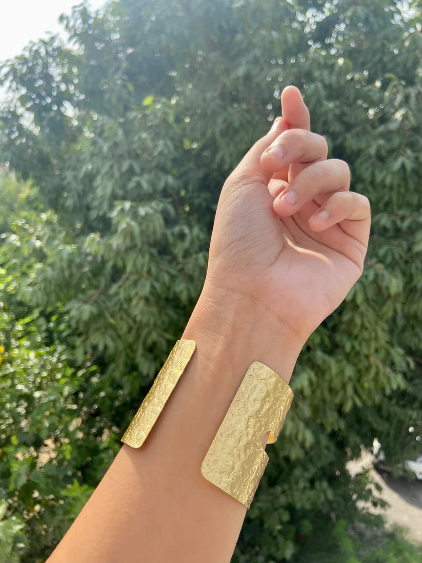 Golden Brass Amari Cuff Bracelet