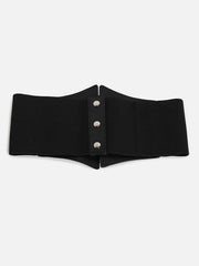 Black Solid Waist Belt
