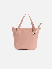 Textured Casual Regular Hand Bag with Zip Lock For Women
