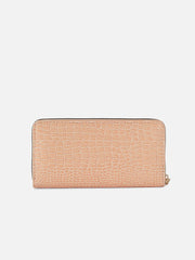 Textured Casual Regular Wallet with Zip Lock For Women
