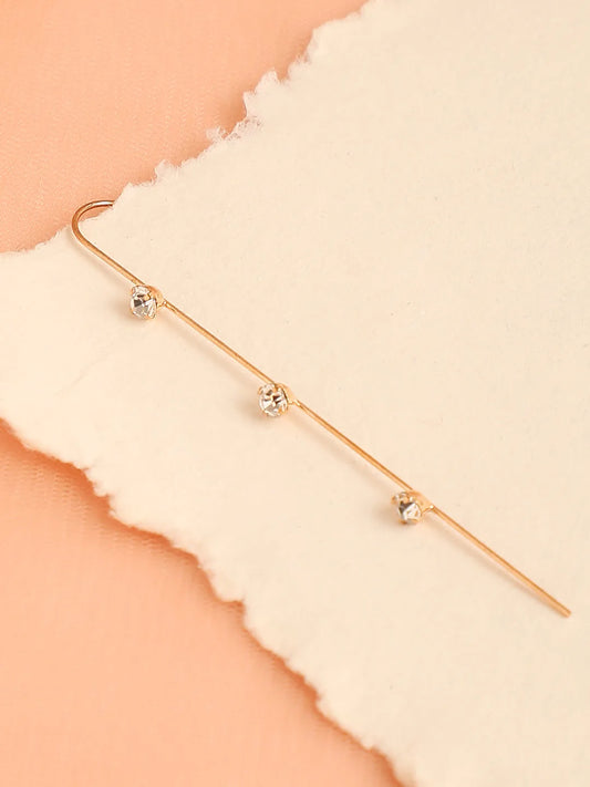 SOHI - Gold Plated Designer Stone Ear Cuffs