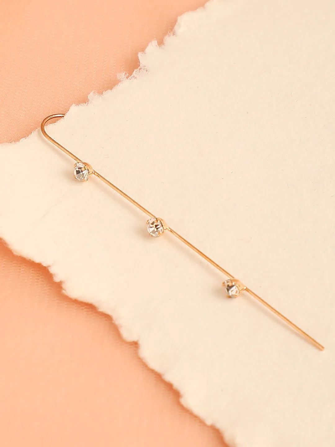 SOHI - Gold Plated Designer Stone Ear Cuffs