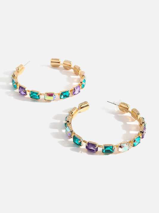 SOHI - Gold Plated Designer Stone Hoop Earring