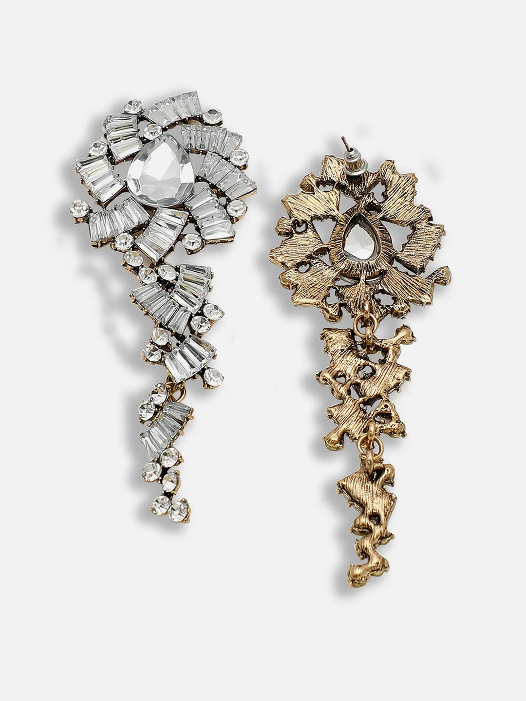 SOHI - Silver Plated Party Designer Stone Drop Earring