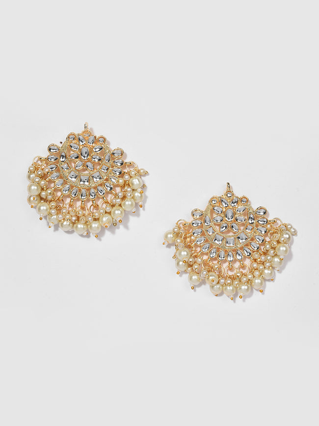SOHI - WHITE NECKLACE WITH MAANGTIKA & EARRING SET