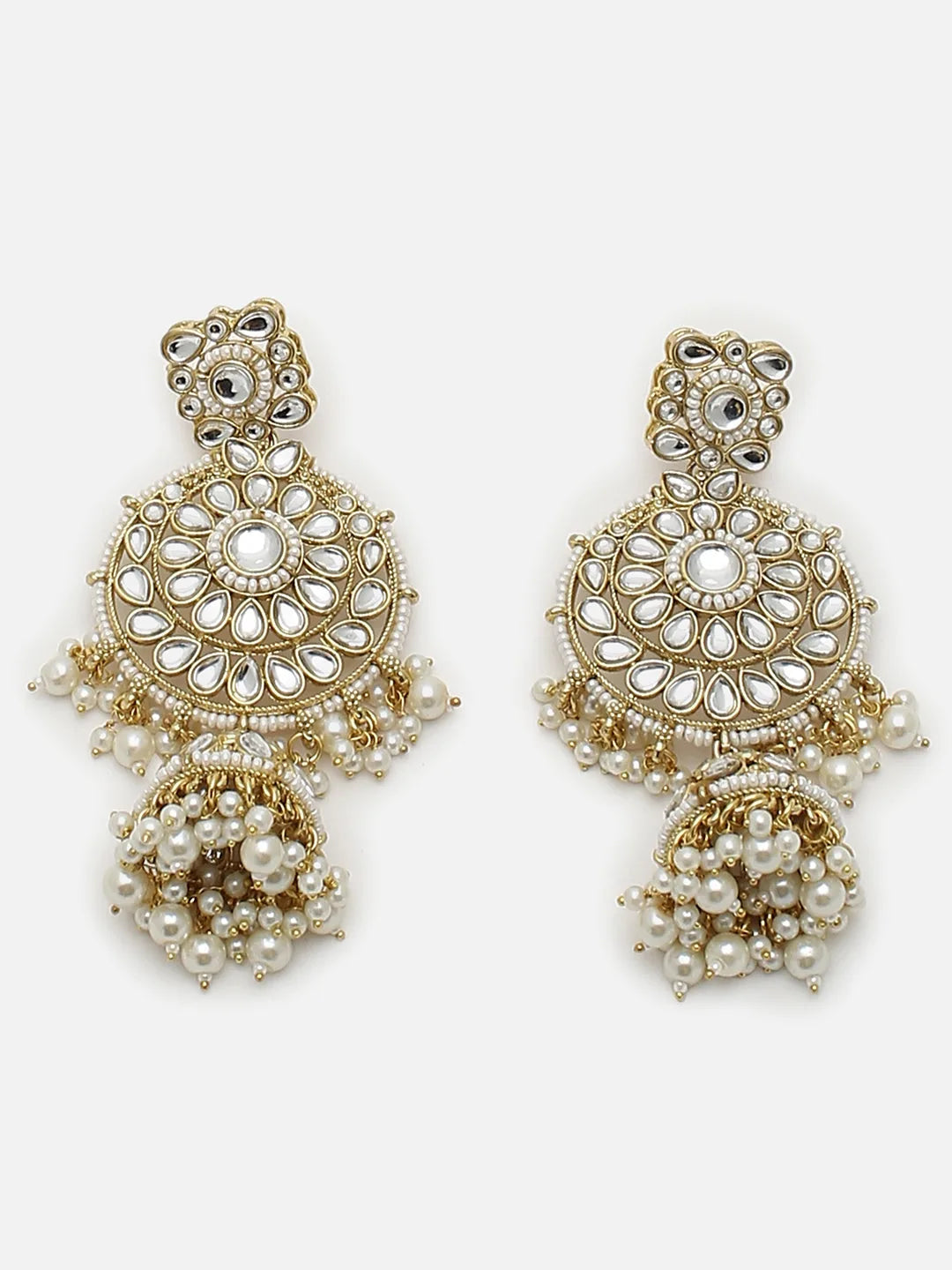 SOHI - Gold Plated Kundan Necklace, Earrings and Maang Tikka Set