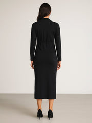 Women Black Strappy Bodycon Dress With Shrug