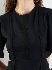 Women Black Side Cut Out Short Dress