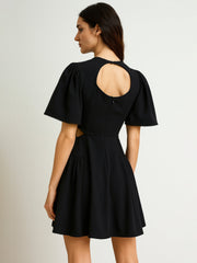 Women Black Side Cut Out Short Dress