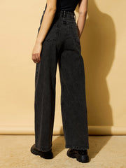 Women Black Wash Multi Pocket Stretch Straight Jeans