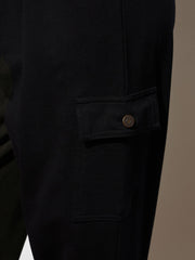 Women Black Side Pocket Cargo Joggers