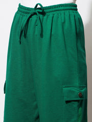 Women Green Side Pocket Cargo Joggers