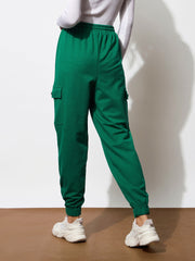 Women Green Side Pocket Cargo Joggers
